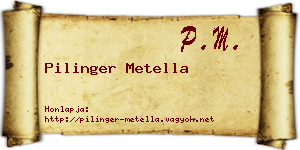 Pilinger Metella névjegykártya